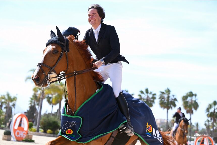 dbdd5bc8-515d-88df-4a77-61a994f6ad40 Luis Mateos Bernaldez and Chamant de Biolley blaze to the win in the CSI2* 1.45m Grand Prix presented by CHG at Spring MET IV 2022