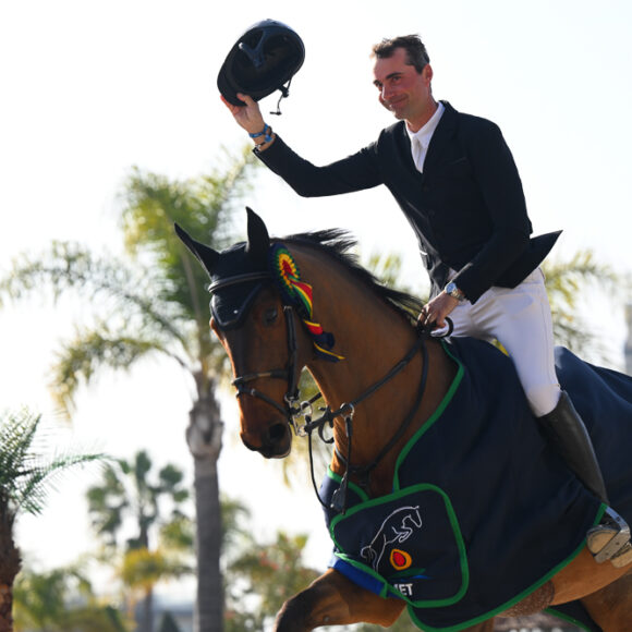 Gold tour 1m50 - Grand Prix, prize giving, Nicolas Delmotte, FRA, CITADIN DU CHATELLIER Citadin du Chatellier and Nicolas Delmotte double up at Spring MET II 2023
